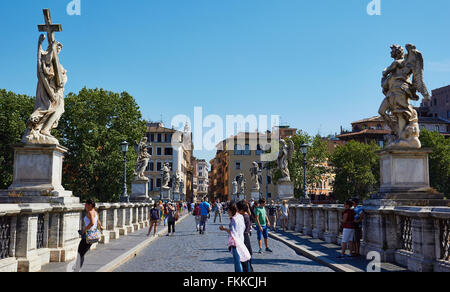 Ponte Sant'Angelo, Rome, Latium, Italie, Europe Banque D'Images