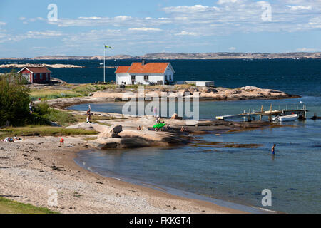 Ramsvik beach, Hunnebostrstrand, Bohuslän, au sud-ouest de la côte de la Suède, Suède, Scandinavie, Europe Banque D'Images