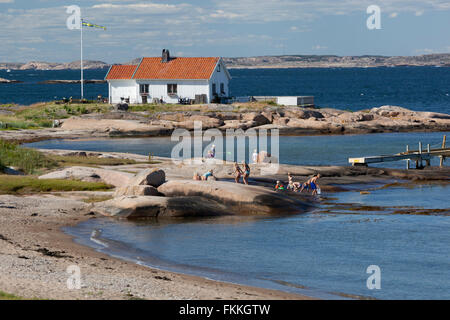 Ramsvik beach, Hunnebostrstrand, Bohuslän, au sud-ouest de la côte de la Suède, Suède, Scandinavie, Europe Banque D'Images