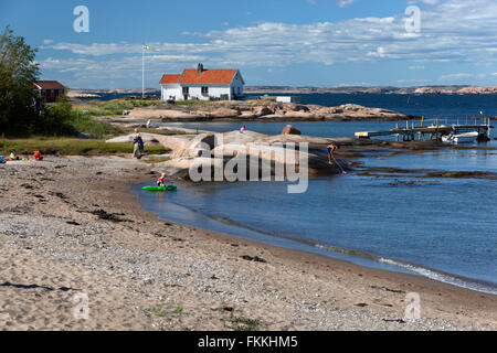 Ramsvik beach, Hunnebostrstrand, Bohuslän, au sud-ouest de la côte de la Suède, Suède, Scandinavie, Europe Banque D'Images