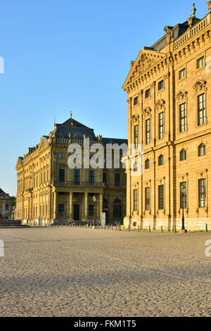 Le baroque résidence épiscopale à Würzburg, en Bavière, Allemagne (région), Würzburger Residenz Basse-franconie Banque D'Images