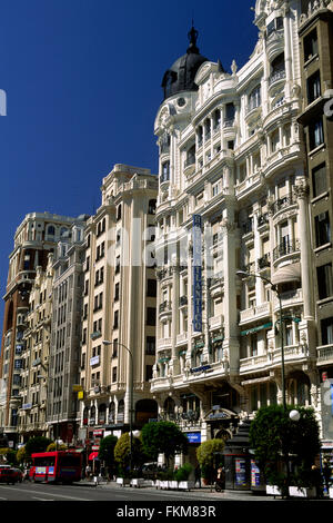 Espagne, Madrid, Gran via Banque D'Images