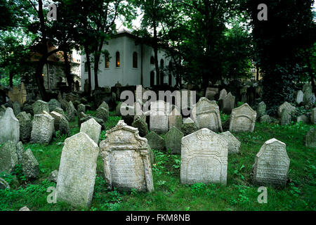 République tchèque, Prague, Josefov, ancien cimetière juif Banque D'Images