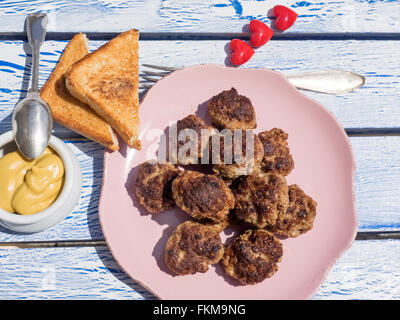 Pique-nique avec des boulettes de viande Banque D'Images