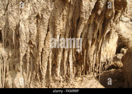 Stalactites de sel sur les bords de la Mer Morte, Jordanie, Wadi Mujib Banque D'Images