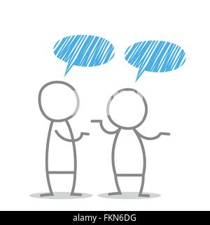 Les hommes discuter dans différentes situations. Illustration de Vecteur