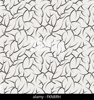 Motif floral vectoriel continu de courtes branches de courbes Illustration de Vecteur