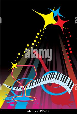 Piano bar .Abstract vector poster Illustration de Vecteur