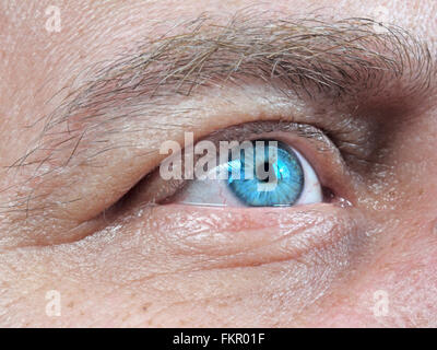 Les droits de l'homme des yeux bleus close-up Banque D'Images