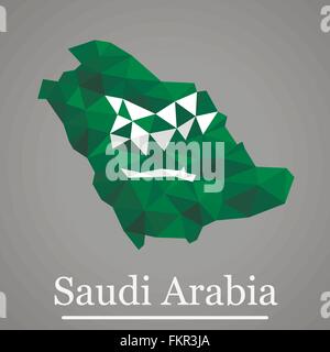 Carte vecteur géométrique de l'Arabie Saoudite Illustration de Vecteur