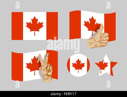 Canada flag icons set. vector illustration Illustration de Vecteur