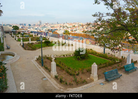Miradouro de São Pedro de Alcântara, plate-forme panoramique, Lisbonne, Portugal Banque D'Images