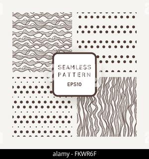 Un ensemble de quatre motifs vectoriels en monochrome Illustration de Vecteur