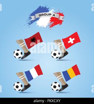 France 2016 Championnat de soccer tournoi final du groupe A Illustration de Vecteur