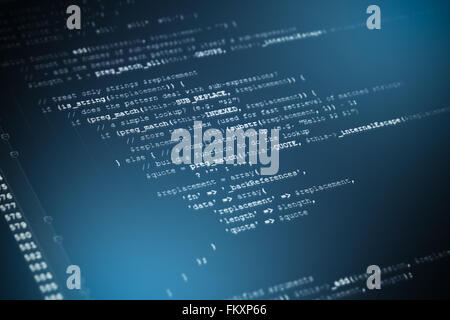 Site web codes sur le moniteur de l'ordinateur Banque D'Images