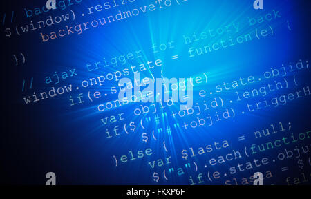 Site web macro codes sur le moniteur de l'ordinateur Banque D'Images