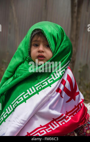 Esfahan, Iran - Février 2016 - Révolution manifestation annuelle la journée dans la rue d'Ispahan pour célébrer la république islamique. Ira Banque D'Images