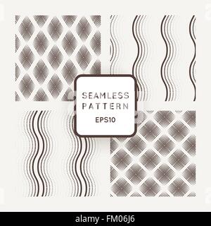 Vector set de motifs géométriques transparente maille de plaques et des lignes ondulées Illustration de Vecteur