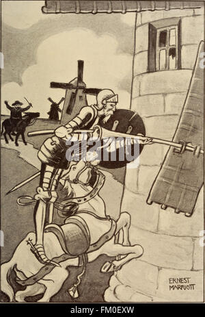 Cette collection d'histoires de 'Don Quichotte' fournit des extraits de la célèbre œuvre littéraire, en se concentrant sur les thèmes et les personnages clés du récit. Banque D'Images