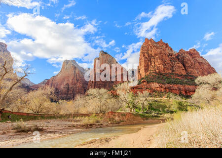 Voyageant dans le célèbre Parc National Zion à Utah Banque D'Images