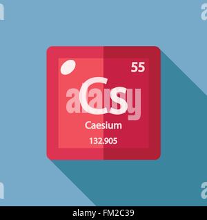 L'élément chimique du césium Télévision Illustration de Vecteur
