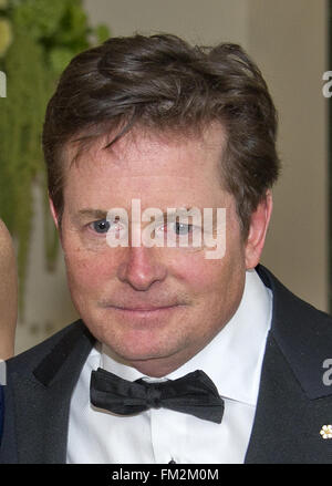 Washington, District de Columbia, Etats-Unis. 10 Mar, 2016. L'acteur Michael J. Fox arrive pour le dîner d'État en l'honneur du premier ministre Trudeau et Mme Sophie Grégoire Trudeau du Canada à la Maison Blanche à Washington, DC, le 10 mars, 2016.Credit : Ron Sachs/Piscine via CNP Crédit : Ron Sachs/CNP/ZUMA/Alamy Fil Live News Banque D'Images