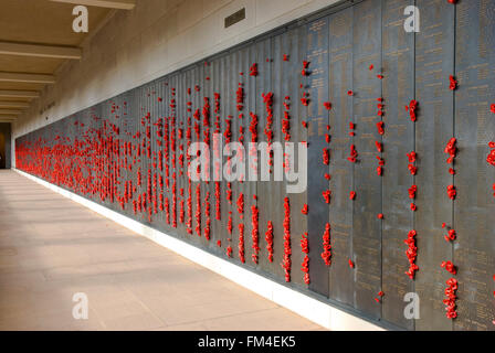 Le Mur du Souvenir à l'Australian War Memorial, Banque D'Images