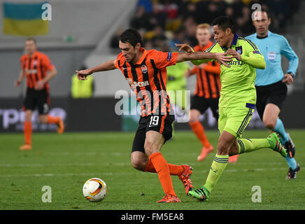 Lviv, Ukraine. 10 mars, 2016. L'UEFA Europa League round de 16 premier match de football de la jambe, entre le Shakhtar Donetsk et Anderlecht à l'Arena Lviv stadium à Lviv, Ukraine, 10 mars 2016. Crédit : Mykola Tys/Alamy Live News Banque D'Images