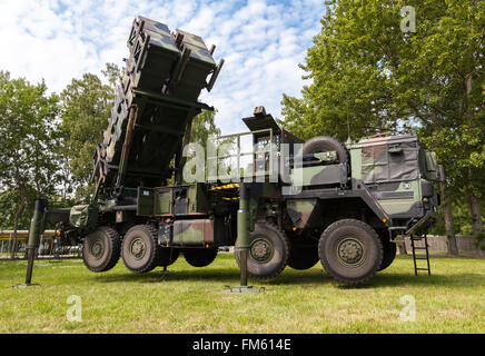 Antiaircraftrocketsystem allemand en position d'attaque patriot Banque D'Images