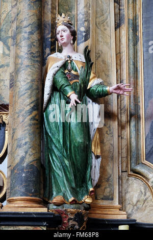 Statue de Saint Joanna sur l'autel de l'église de Saint Léonard de Noblac Kotari en Croatie, Banque D'Images