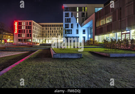 Hôtel Scandic Bystranda Kristiansand à Kristiansand, conçu par ASPLAN VIAK Architectes. Banque D'Images