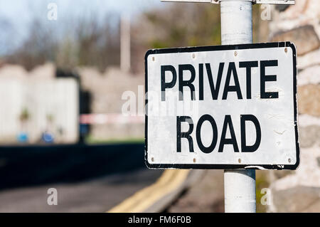 Inscrivez-vous à un chemin privé. Banque D'Images