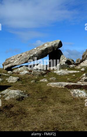 Coetan Arthur dolmen St Davids head Galles Pembrokeshire Coast National Park) Cumru UK GO Banque D'Images