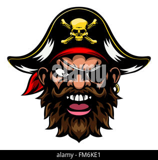 Difficile à dire une caricature sports pirate mascot character Banque D'Images