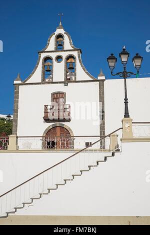 Espagne, Canaries, La Palma island a déclaré Réserve de biosphère par l'UNESCO, Tazacorte, San Miguel Arcangel church a été la première église à être construite sur l'île de La Palma après la conquête espagnole au xve siècle Banque D'Images