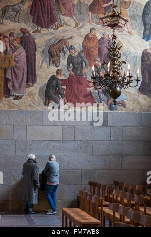 Le Danemark, le Jutland, Viborg, Viborg Domkirke Cathdral, fresques de l'intérieur Banque D'Images