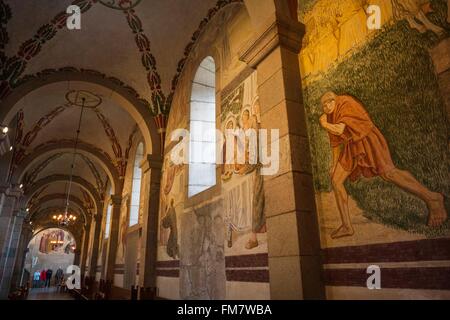 Le Danemark, le Jutland, Viborg, Viborg Domkirke Cathdral, fresques de l'intérieur Banque D'Images