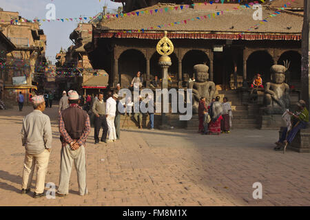 Magella Temple sur Tachupal Tole, Bhaktapur, Népal Banque D'Images