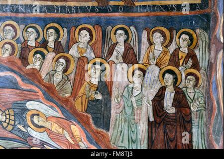 La France, la Haute Loire, Brioude, la Basilique de Saint Julien, fresques de la chapelle Saint Michel Banque D'Images