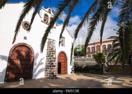 Espagne, Canaries, La Palma island a déclaré Réserve de biosphère par l'UNESCO, Santo Domingo de Garafia, sur la côte nord, Nuestra Señora de La Luz church Banque D'Images
