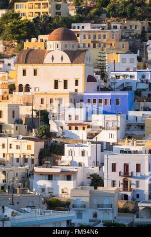 La Grèce, l'archipel du Dodécanèse, l'île de Leros, Platanos Banque D'Images