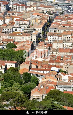 La France, l'Hérault, Sète, vue panoramique de Sète depuis le Mont Saint Clair Banque D'Images