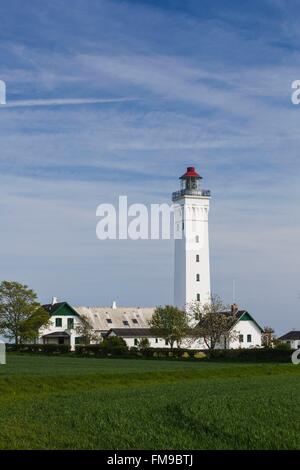 Le Danemark, Langeland, Bagenkop, Keldsnor Fyr lighthouse Banque D'Images