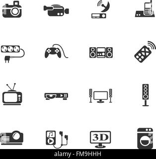 Home appliances web icons pour la conception d'interface utilisateur Illustration de Vecteur