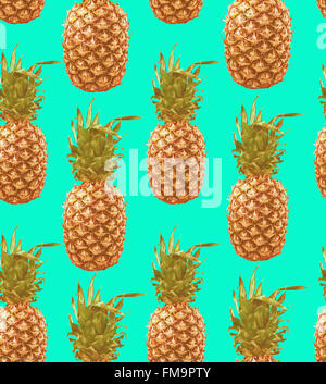 Transparente avec motif coloré vintage ananas. Concept Hipster contexte idéal pour la saison estivale. Banque D'Images