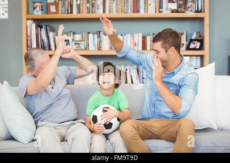 Happy family at home Banque D'Images