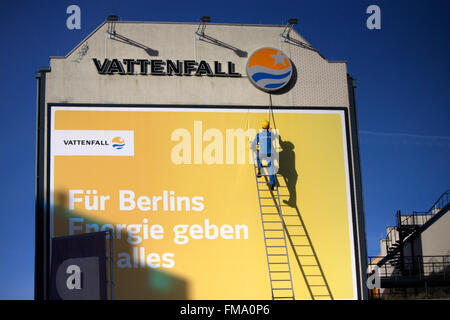 Markenname : 'Vattenfall", Berlin. Banque D'Images