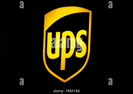 Markenname : 'UPS United Parcel Service', Berlin. Banque D'Images