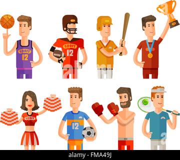 Le sport et les athlètes icons set. vector illustration Illustration de Vecteur