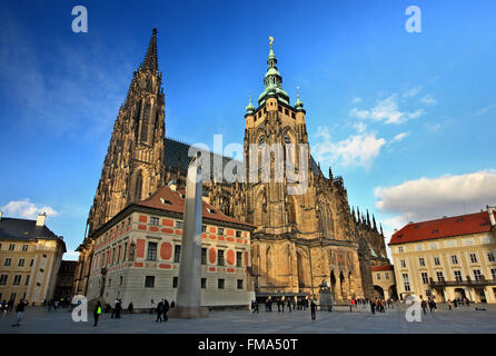 La Cathédrale St Vitus dans le château de Prague, Prague, République Tchèque Banque D'Images